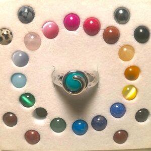 Sterling silver interchangeable gemstone ball ring